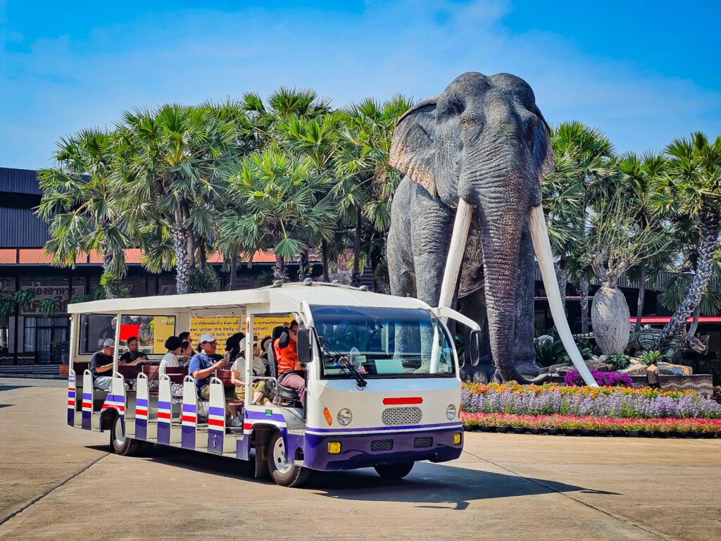 Sightseeing bus at Nong Nooch Botanical Garden Pattaya